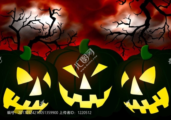 在萬圣節(jié)的場景中的南瓜