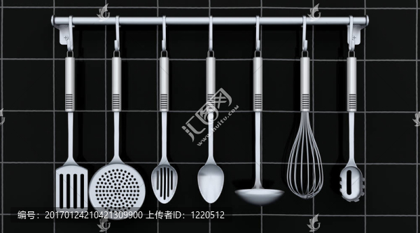 架子上的廚房用具