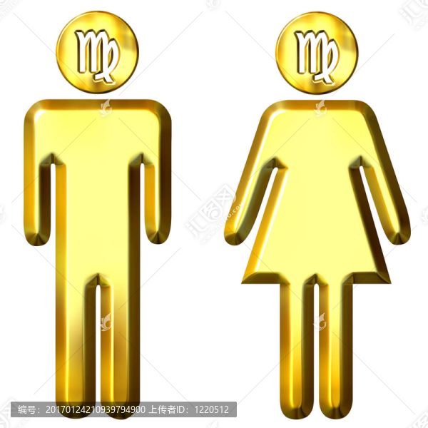 3D黃金處女座男人和女人