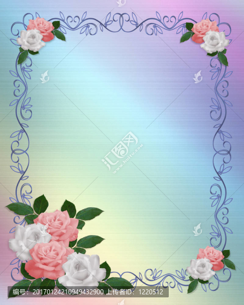 玫瑰粉色婚紗模板