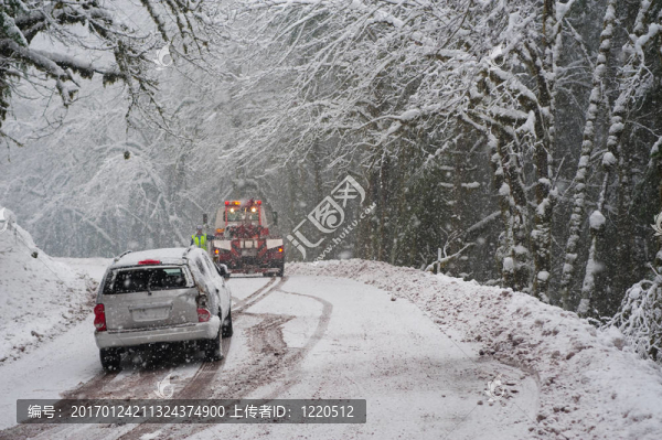 雪地里的汽車事故