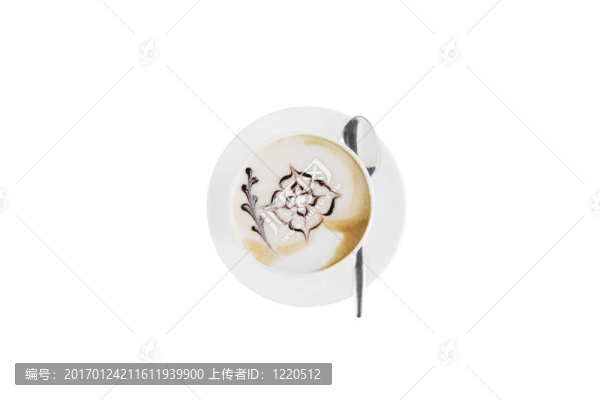 一杯卡布奇諾白色隔離