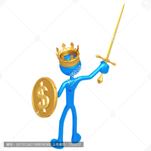 帶有美元硬幣盾的國王