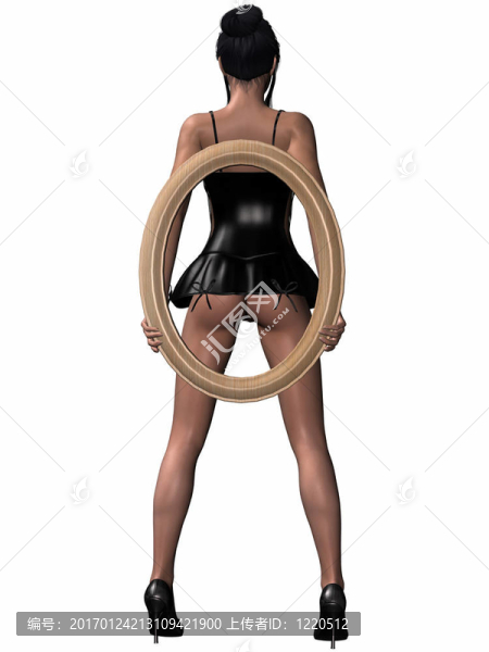 漂亮的女人用一個框架