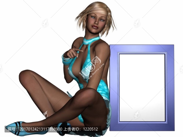 有標志的美麗女孩