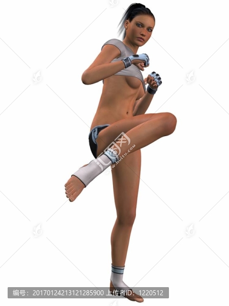 性感的踢拳擊姿勢