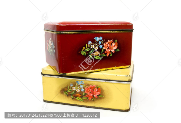 花卉裝飾金屬盒