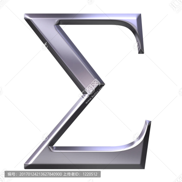 3D銀希臘字母西格瑪
