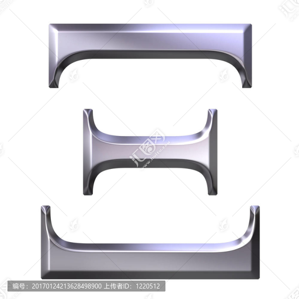 3D銀希臘字母