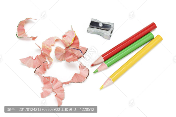 彩色鉛筆和刨花