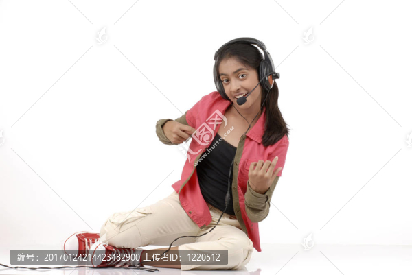 少女聽音樂