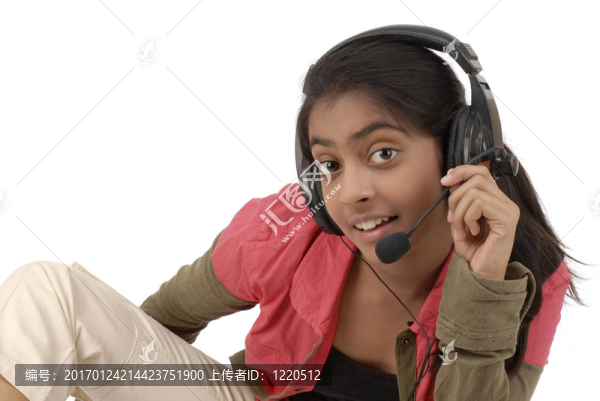 少女聽音樂