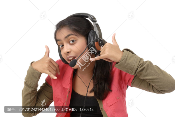 少女聽音樂