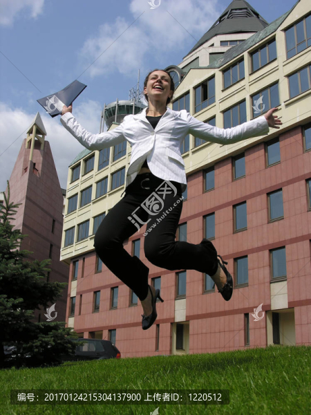 跳快樂的商人