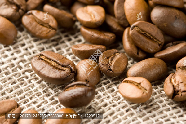 咖啡豆在麻布袋