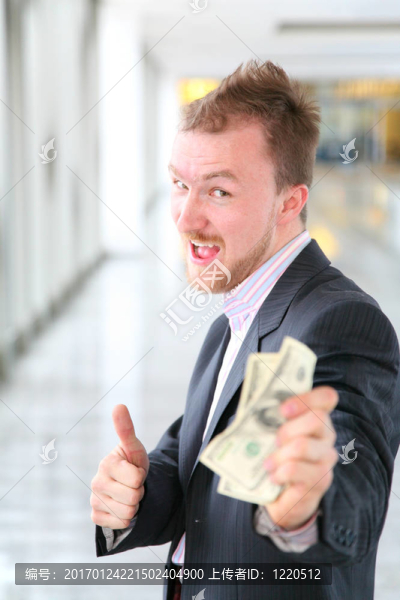 金錢商人與確定手勢