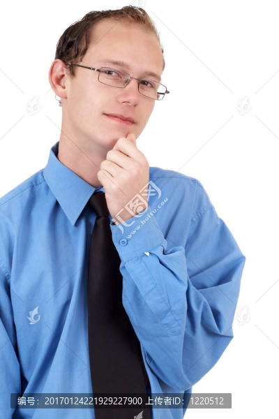 藍色襯衫商人