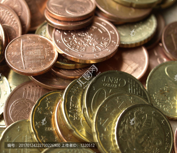 歐元硬幣的背景