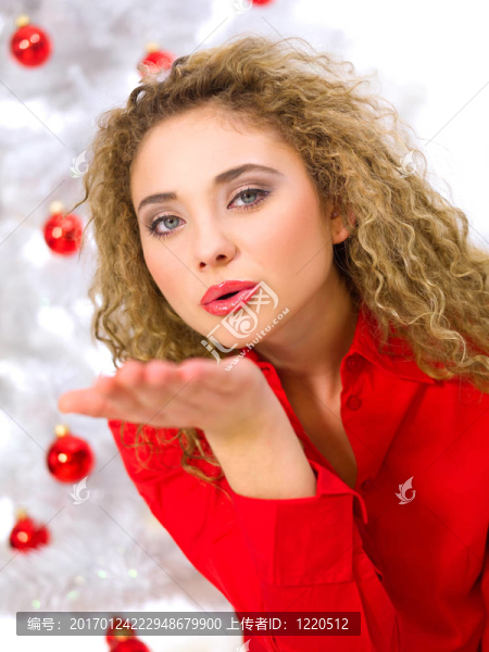 圣誕節(jié)的金發(fā)小妞