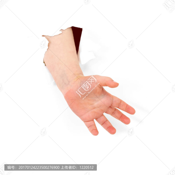 兒童手從孔中伸出