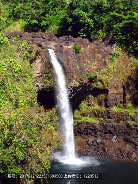 熱帶瀑布：Rainbow,Falls；比格艾蘭；夏威夷