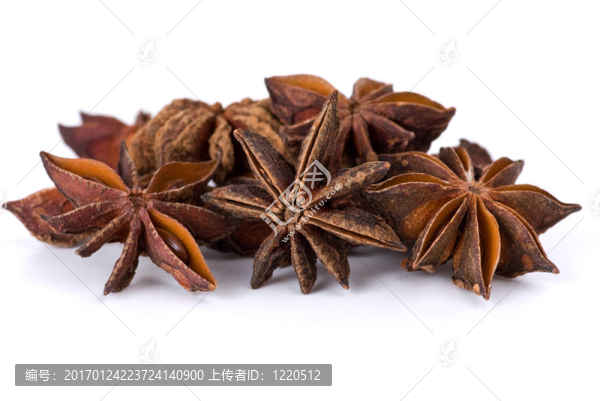 調(diào)料：特寫鏡頭干涸的八角樹花序宏
