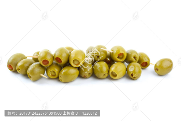 紅辣椒上的橄欖