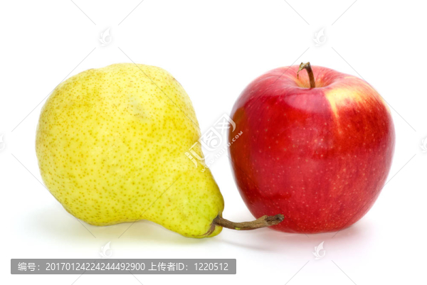 紅蘋果和黃綠色梨
