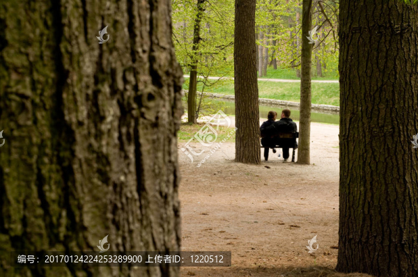 一對(duì)情侶在長(zhǎng)椅上