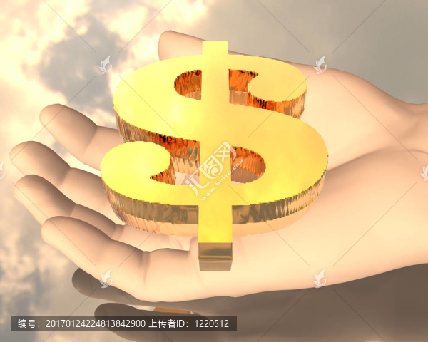 用黃金美元的手