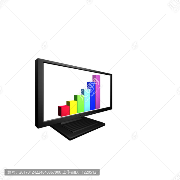 具有財(cái)務(wù)圖表的平板液晶顯示器