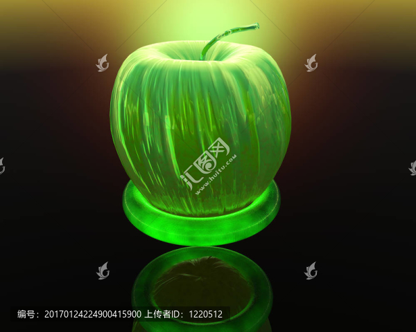 3D透明的蘋果