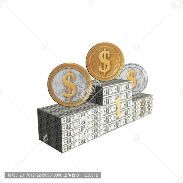 用銀和金幣的領(lǐng)獎臺