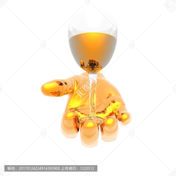 酒杯上的白色隔離在手上