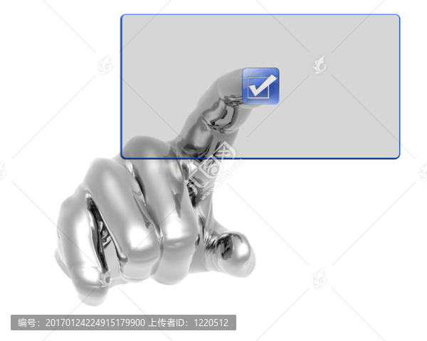 3D手推透明藍(lán)色按鈕