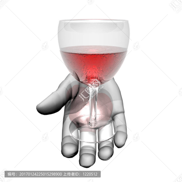 酒杯上的白色隔離在手上
