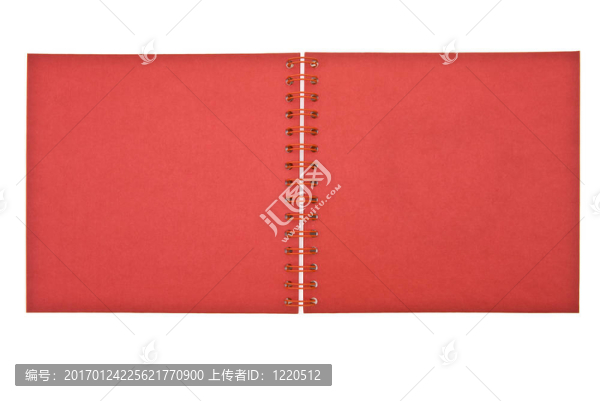 打開紅色筆記本的封面