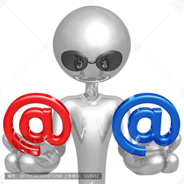 紅色或藍(lán)色電子郵件