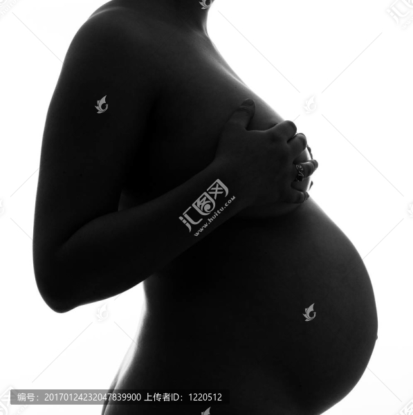 孕婦肚皮的剪影