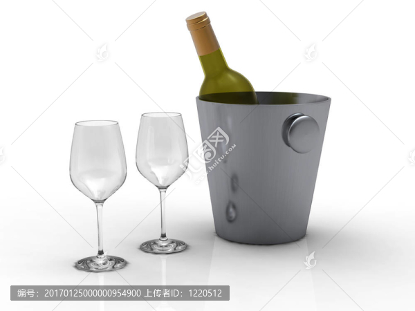 酒瓶和杯子
