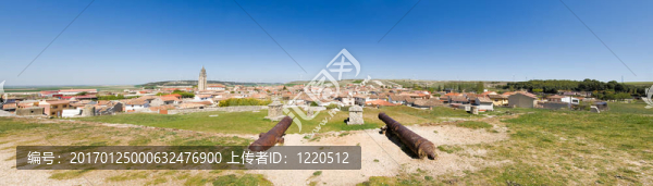 全景的安普迪亞村；Palencia（西班牙）