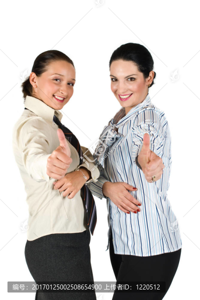 兩個(gè)商業(yè)女人豎起大拇指