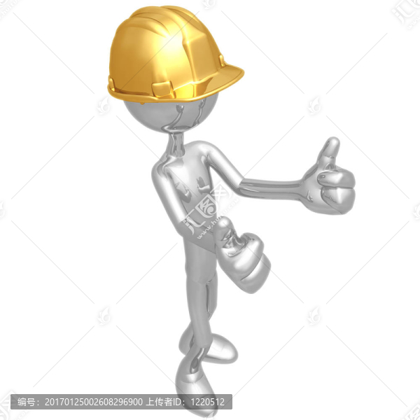建筑工人豎起兩個大拇指