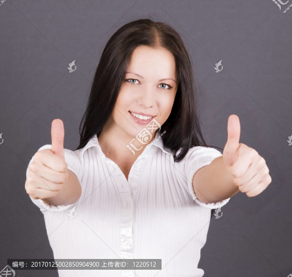 豎起大拇指