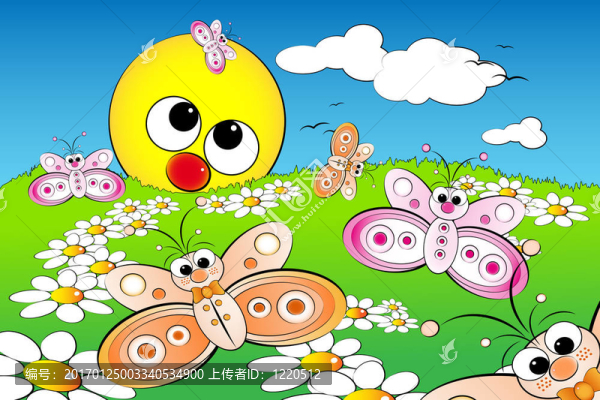 陽光與蝴蝶的風(fēng)景-兒童插畫