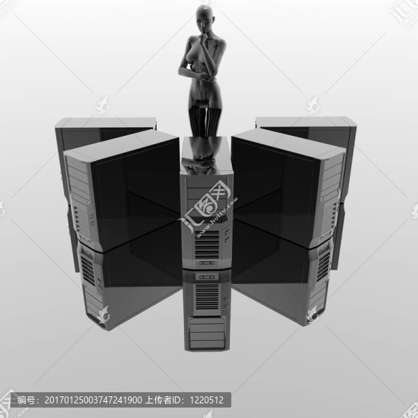 電腦服務(wù)器連續(xù)與網(wǎng)絡(luò)女孩