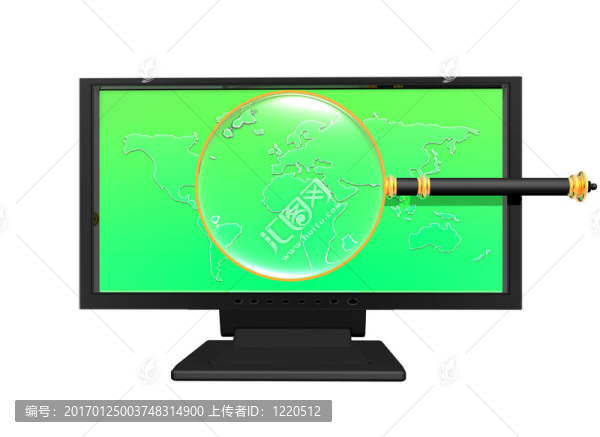 白色顯示器上的放大鏡