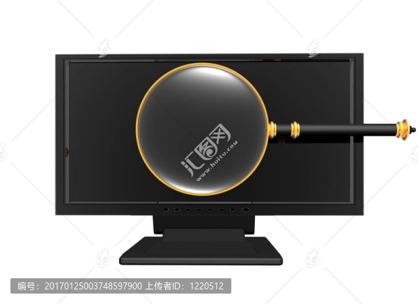 白色顯示器上的放大鏡