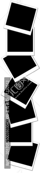 孤立的黑色寶麗來幀