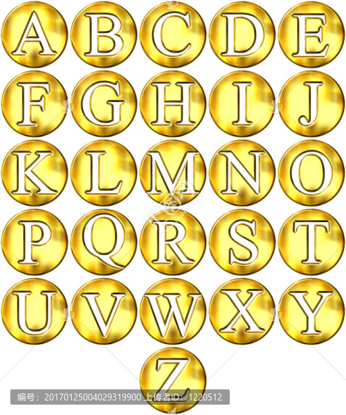 3D金色框架字母